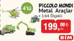 PİCCOLO MONDİ OYUNCAK METAL ARAÇLAR 4'LÜ